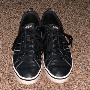 Black silver striped Adidas